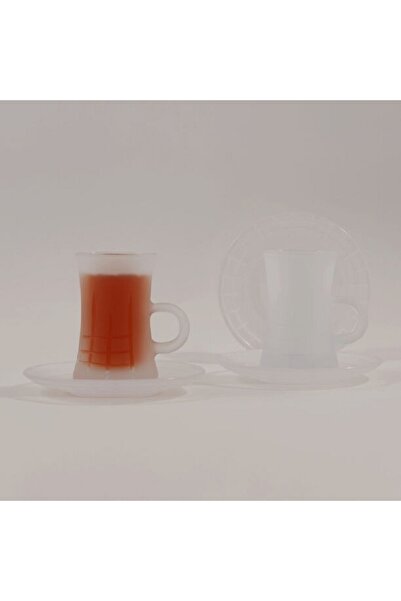 Dallaty 12pcs glass tea set, white frosted