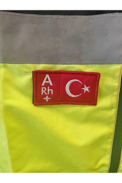 Huğlu Türk Bayraklı Kan Grubu Aplikesi Cırt Bantlı
