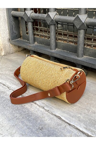 nura Tan Women's Cylinder Model Hand and Shoulder Bag