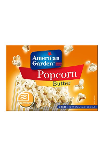 american garden Butter Popcorn Microwave Value Pack 2 x 273 gClassic Snack for Family Movie Nights