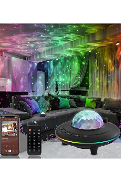 DailyTech Galaxy Bluetooth Hoparlörlü Gece Lambası Renkli Projeksiyon Müzik S...