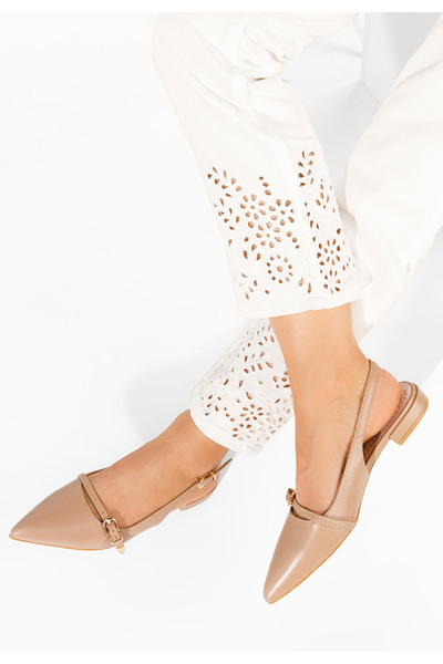 B T Shoes Khaki lodičky s otevřenou pätou Elyssa