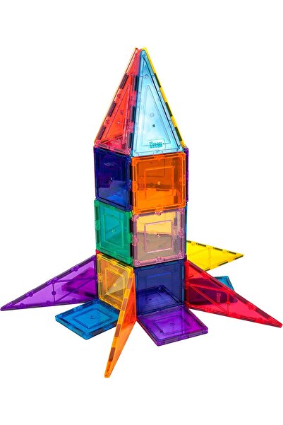 PicassoTiles Set Rachetă, 32 Piese de Construcție Magnetice