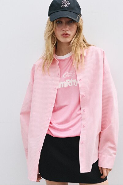 Pull & Bear Striped poplin shirt