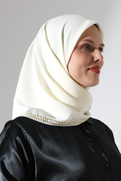 ihvan online Hijab Bias-Cut Plain Chiffon Scarf - Cream