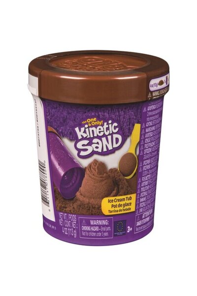 Kinetic Sand Set cutie pentru înghețată maro