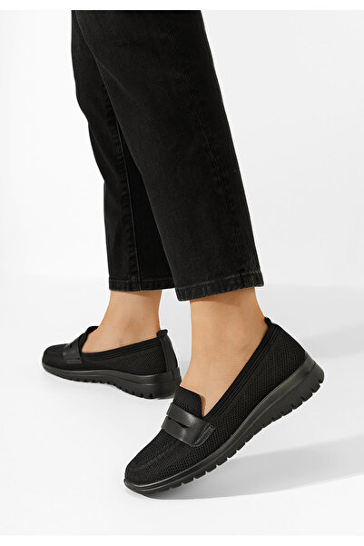 B T Shoes Černé dámské mokasíny Icora