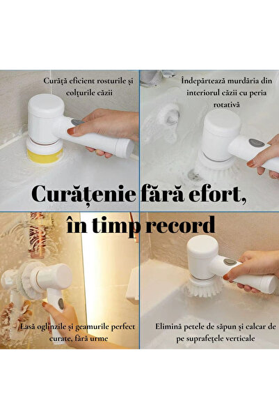 OEM Electric Toothbrush 5-in-1 Cordless USB 3 Interchangeable Heads Portable White