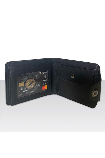 OEM Men's Wallet Made of Eco-Leather, Renault Model, Magnetic Clasp Closure, Black