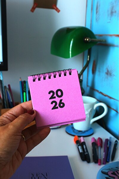 KAĞIT KAYIK 2026 MİNİ TAKVİM 8X8 BOYUTUNDA OFİS MASA TAKVİMİ