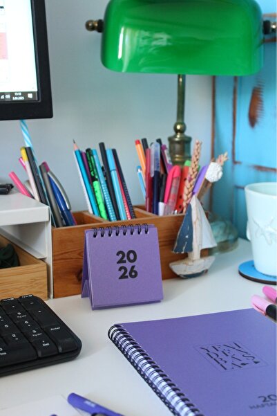 KAĞIT KAYIK 2026 MİNİ TAKVİM 8X8 BOYUTUNDA OFİS MASA TAKVİMİ