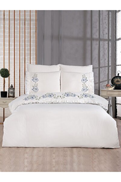 Elvira Home Collection Eh ΣΕΤ ΠΑΠΛΩΜΑΤΟΣ ΔΙΠΛΟΥ ΚΡΕΒΑΤΙΟΥ ΜΕ ΚΕΝΤΗΜΕΝΟ ΒΑΜΒΑΚΙ EFRUZ