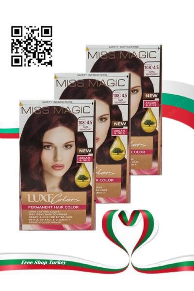 Miss Magic BULGARİSTAN'NIN EN FAVORİ SAÇ BOYASI NO 4,5 ( KOYU KIZIL ) SET BOY...