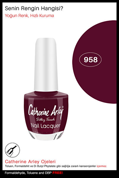 Catherine Arley CA Nail Lacquer – OJE 958 Düz Fırça (Flat) – 14ml