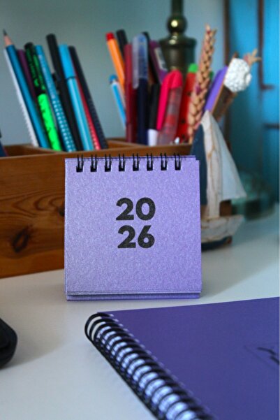 KAĞIT KAYIK 2026 MİNİ TAKVİM 8X8 BOYUTUNDA OFİS MASA TAKVİMİ