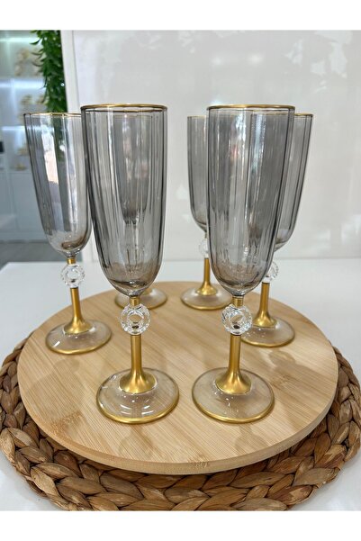 Paşabahçe Smoked Color Footed Coffee Side Glass