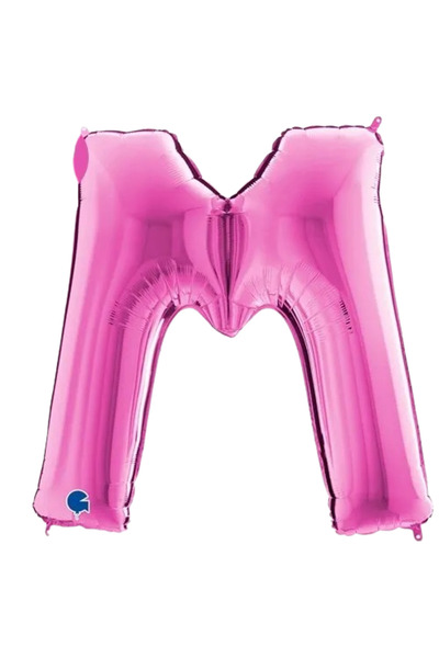Grabo Balloons حروف فويل معدنية باللون الوردي مقاس 40 بوصة 101 سم - جرابو