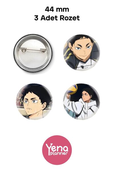 Yenaplanner مجموعة زينة حقيبة هايكيو / شارات