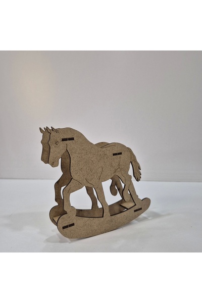 toptanetkinlikboyama مجموعة الرسم الخشبية على شكل حصان هزاز |   نشاط خشبي تعل...