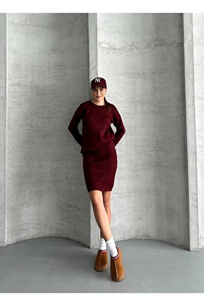 Bella Breeze Kadın Triko Kazak Premium Kalem Etek İkili Takım