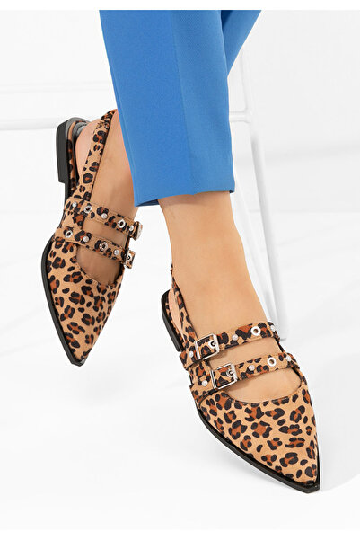 B T Shoes Leopardie lodičky s otvorenou pätou Mathylda