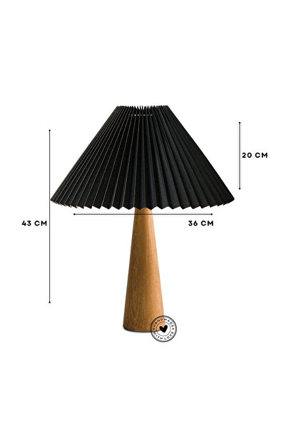 HOMİNG Palma Wooden Black Pleated Lampshade 242278