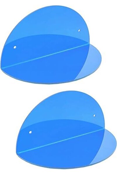 Slasa أرفف أكريليك عائمة، قطعتان (8 بوصات، أزرق) - عرض حائطي دائري للنباتات و...