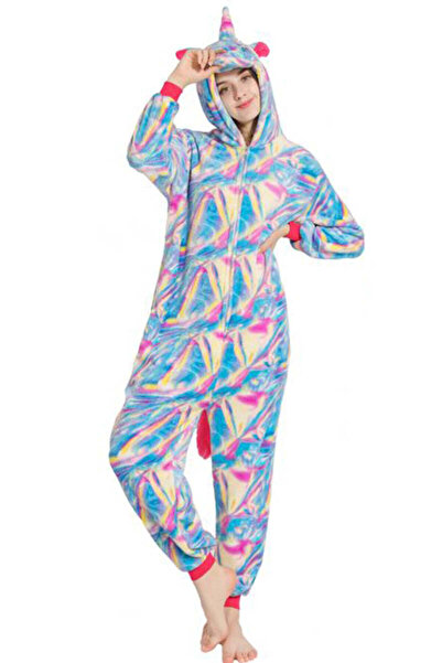 WildFashion Pijama pufoasa intreaga cu model unicorn multicolor PJM159-45