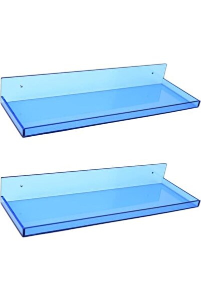 Slasa Hanging Acrylic Shelves in Neon Blue from - No Drill, Heavy-Duty Adhesi...