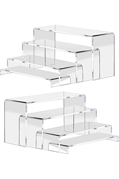Slasa حاملات عرض أكريليك شفافة مستطيلة الشكل بسمك 4 مم، بتصميم عصري بسيط