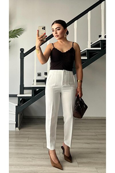 Oslove White Flatolu Pants