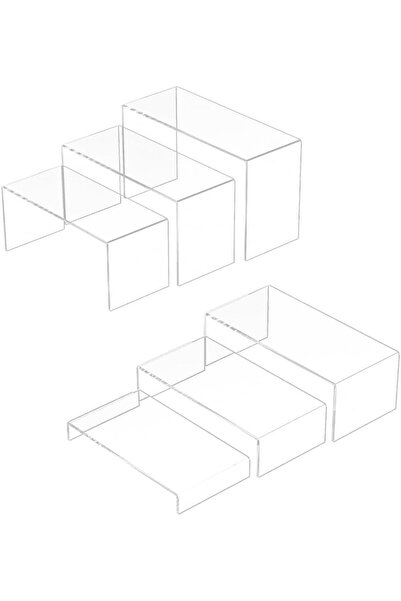 Slasa رفوف عرض أكريليك - مجموعة من 3 رفوف أكريليك شفافة متعددة الطبقات لعرض المقتنيات، كاليفورنيا