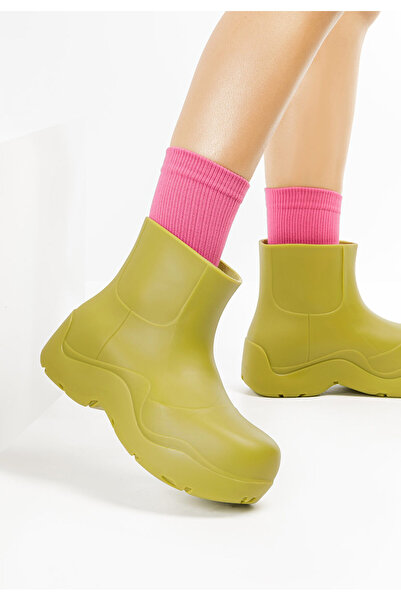B T Shoes Zelené dámske gumáky Gretel