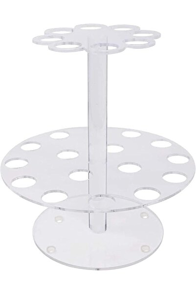 Slasa 24-Hole Acrylic Ice Cream Cone Holder – Double-Layer Transparent Dessert Stand