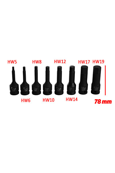 Badem10 Allen Bits Socket Set 8 Pieces 1/2 Inch Cr-Mo Steel H5 H6 H8 H10 H12 H14 H17 H19 Length: 78mm Hexagonal