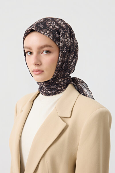 Qef Cotton Scarf Medallion Brown