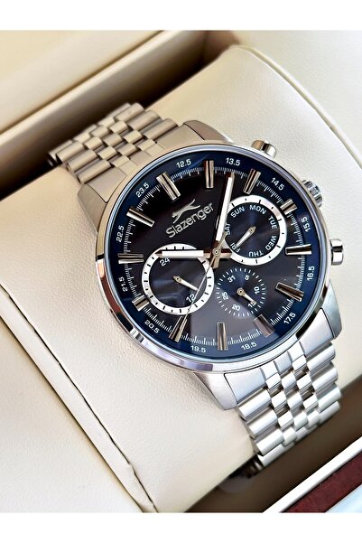 Slazenger Men's Wristwatch with Functional 24 Months Warranty Steel Strap Steel Case Sl2453Sz