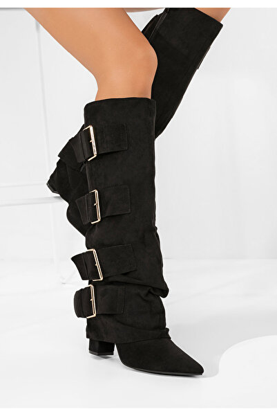 B T Shoes Μπότες με χοντρό τακούνι Jefery V2 Μαύρα