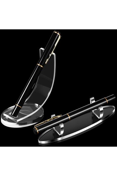 Slasa Acrylic Pen Display Holder - Transparent Pen and Pencil Holder, Paintbrush Drying Stand - 2-Pa