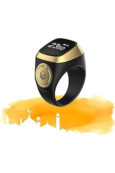 iqibla - Smart Tasbih Zikr1 Lite Ring - Black - 20mm