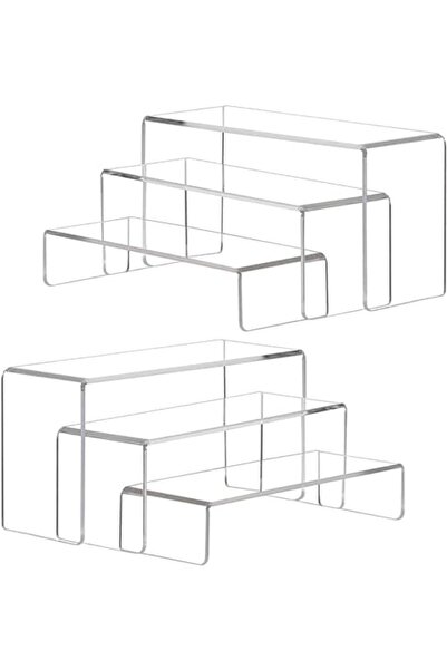 Slasa Transparent Acrylic Display Stands Set of 6 by - Display Stands for Candy, Cupcakes, Shoes, Co