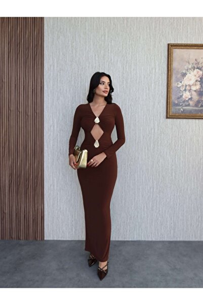 ESRAHELVACI Αξεσουάρ Μακρύ φόρεμα με κορδόνια με λαιμόκοψη