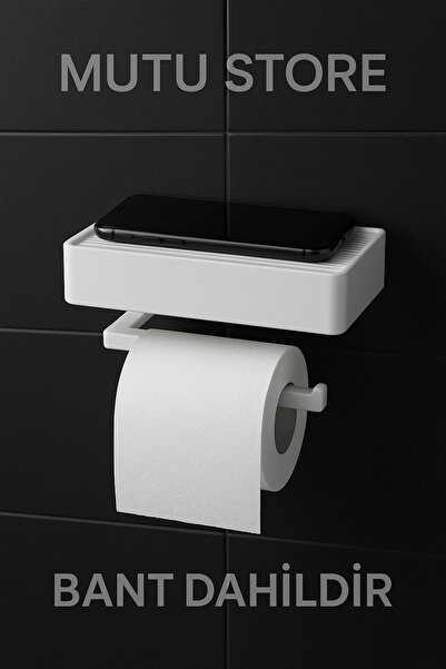 Mutu Store Yapışkanlı Tuvalet Kağıdı Askısı Banyo Tuvalet Kağıtlığı Aparatı P...