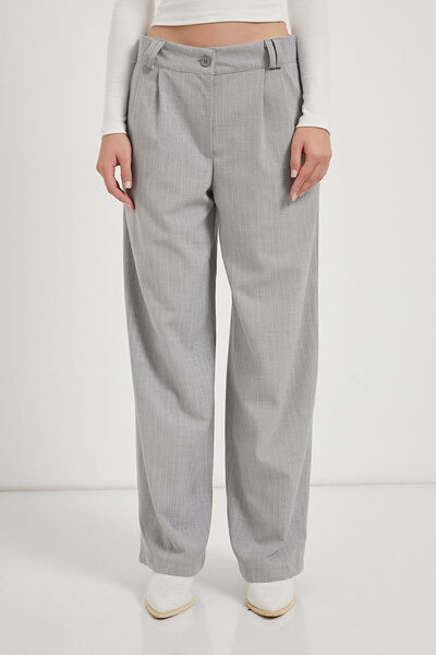 Arma Life Women's Striped High Waist Gray Loose Palazzo Pants