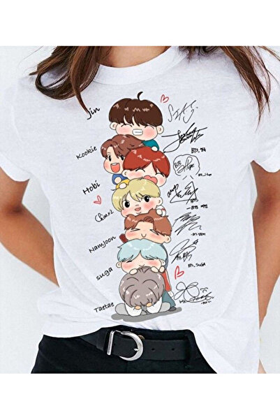 aynewmoda Cartoon Printed Short Sleeve Round Neck T-Shirt