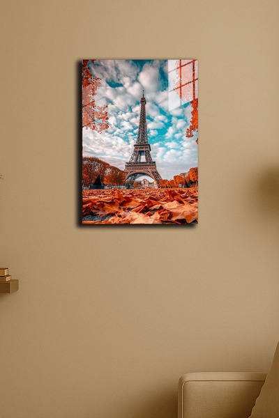 EABASKI Poster metalic "Turnul Eiffel" cu imprimeu, Tablou cadou 30x40 cm