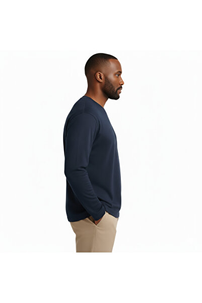 sngl Чоловічий довгий рукав інтерлок V-подібний комір Oversize Sweatshirt S-M-L-XL-2XL