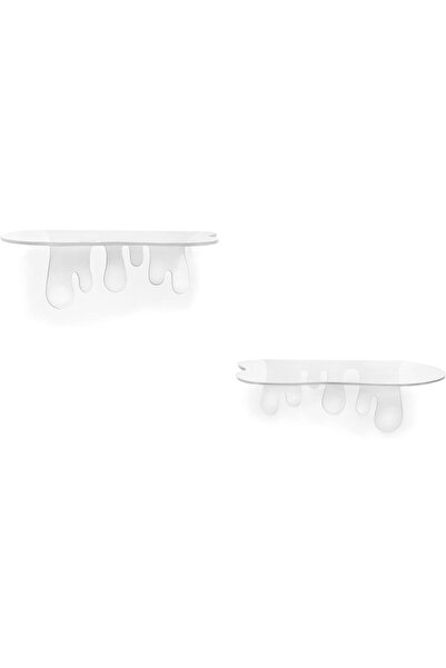 Slasa أرفف حائط عائمة صغيرة من الأكريليك، قطعتان، 17.8 سم، تصميم عصري غير منت...