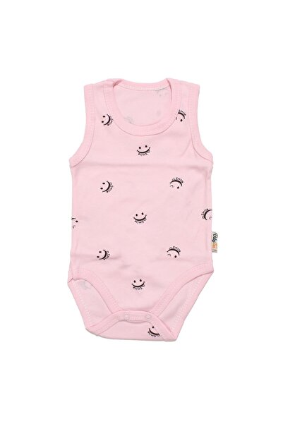 bebegen Unisex Pink Smile Printed Suspender Bodysuit