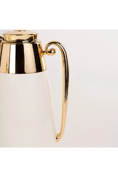 Dallaty set of 2 steel vacuum flask beige & gold 1L